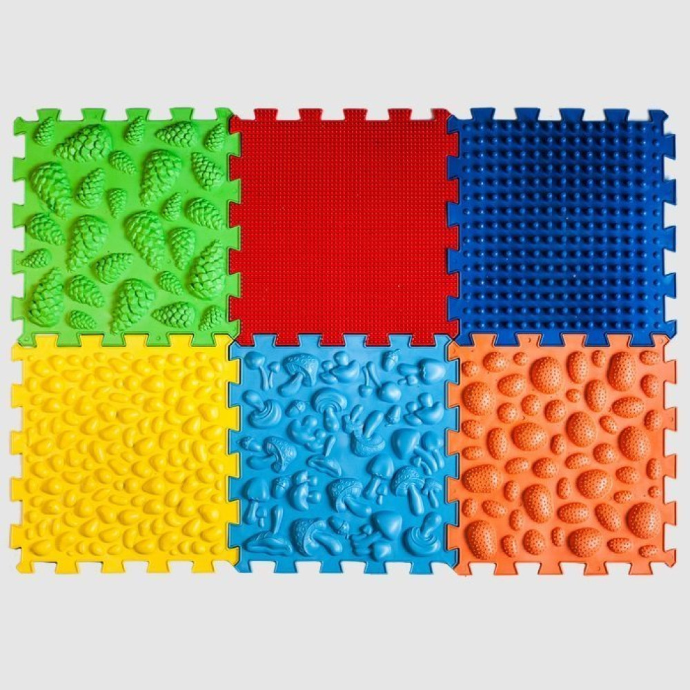 Акупунктурный массажный коврик "Пазлы Микс" 6 элементов Olvi 07790