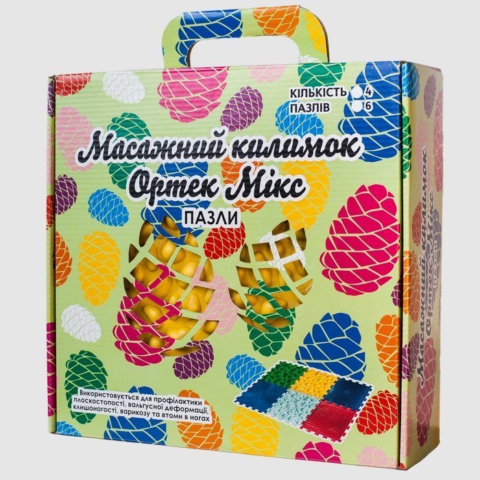 Акупунктурный массажный коврик "Пазлы Микс" 6 элементов Olvi 07790