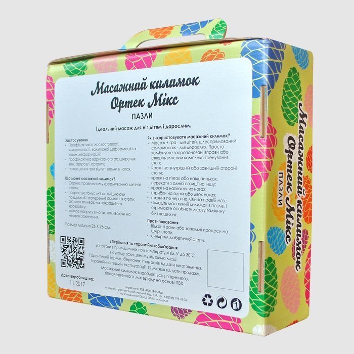 Акупунктурный массажный коврик "Пазлы Микс" 8 элементов Olvi 09224
