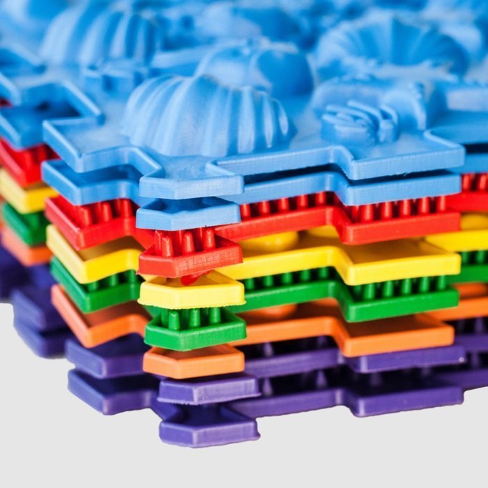 Акупунктурный массажный коврик "Пазлы. Морской" 8 элементов Olvi 09711