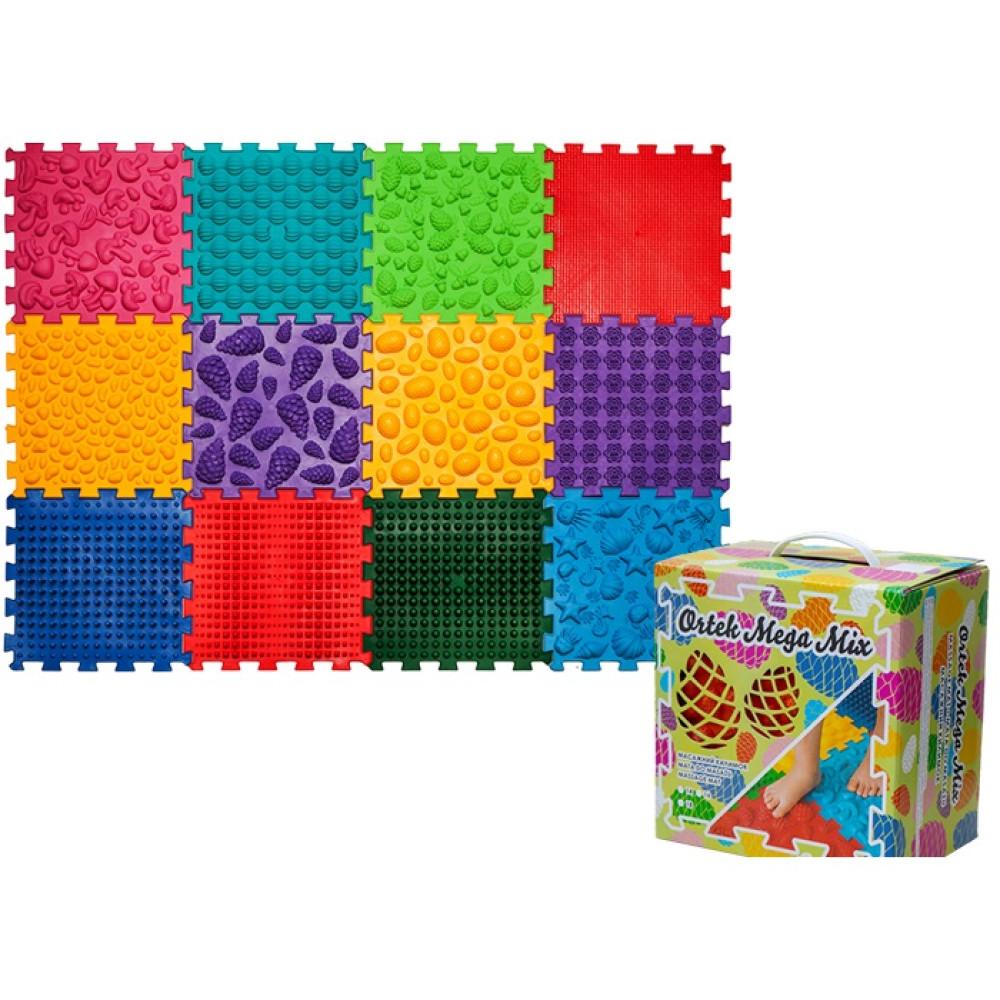 Килимок масажний "Мега Мікс" 12 елементів Ortek Olvi 11024