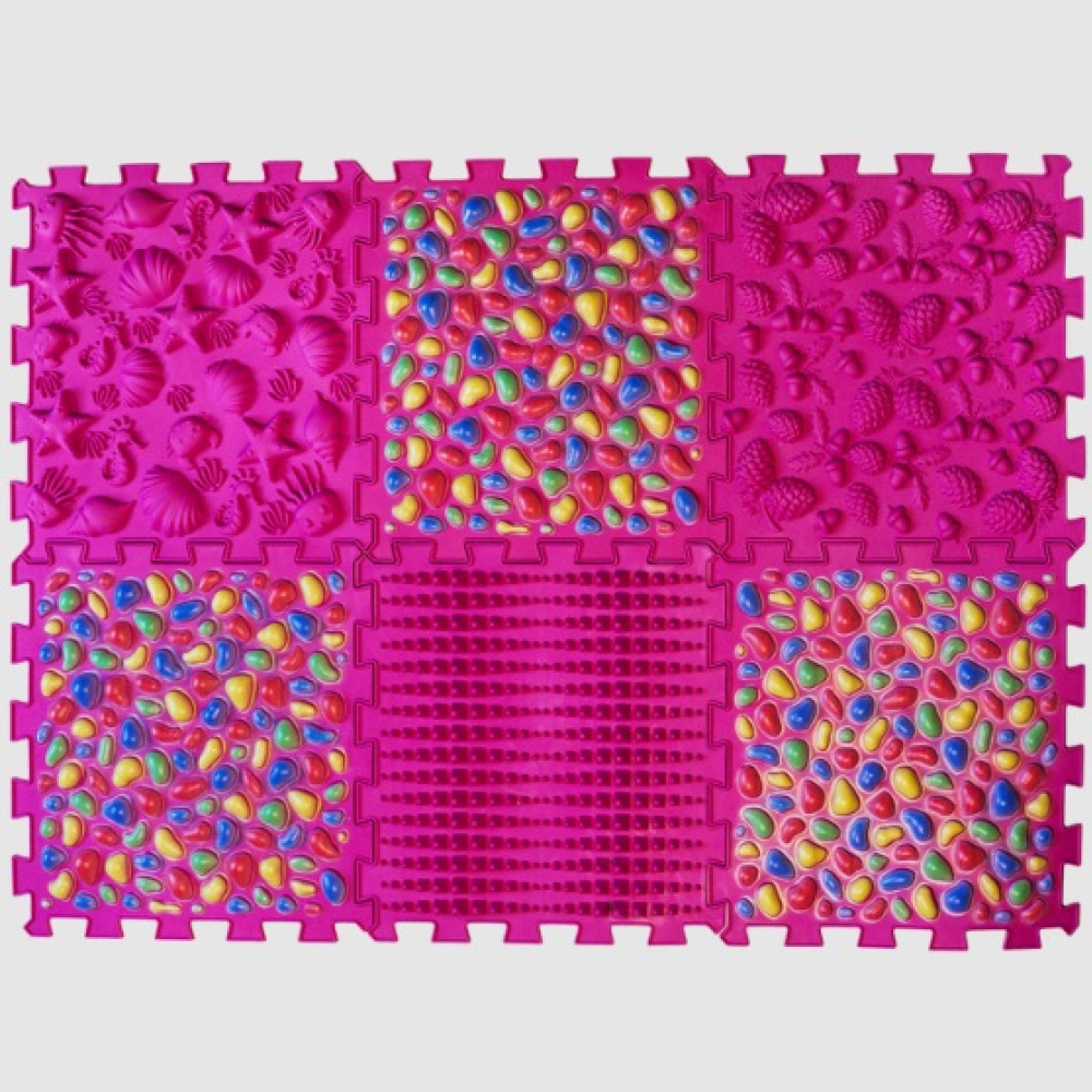 Коврик массажный Ортек "Пазлы Микс" 6 элементов "Цветная Галька" Olvi 11361