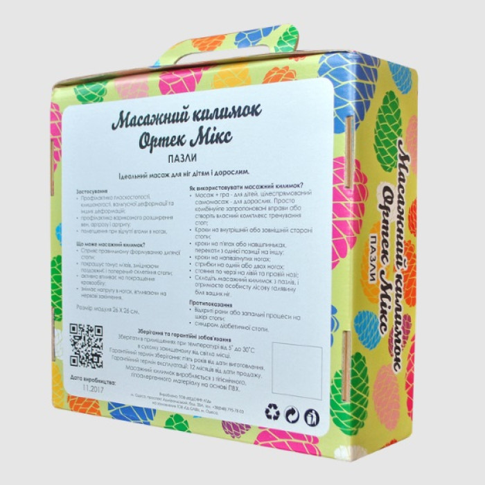 Коврик массажный Ортек "Пазлы Микс" 6 элементов "Цветная Галька" Olvi 11361