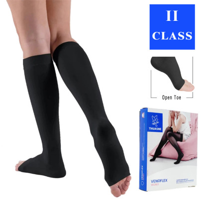 Компрессионные гольфы Venoflex Secret 5920 01, 2 класс компрессии с открытым носком (Thuasne, Тюан) - черные