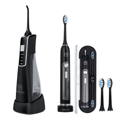 Набор Портативный ирригатор MEDICA+ Prowater Clean 7.0 + Ультразвуковая зубная щетка MEDICA+ PROBRUSH 9.0 black