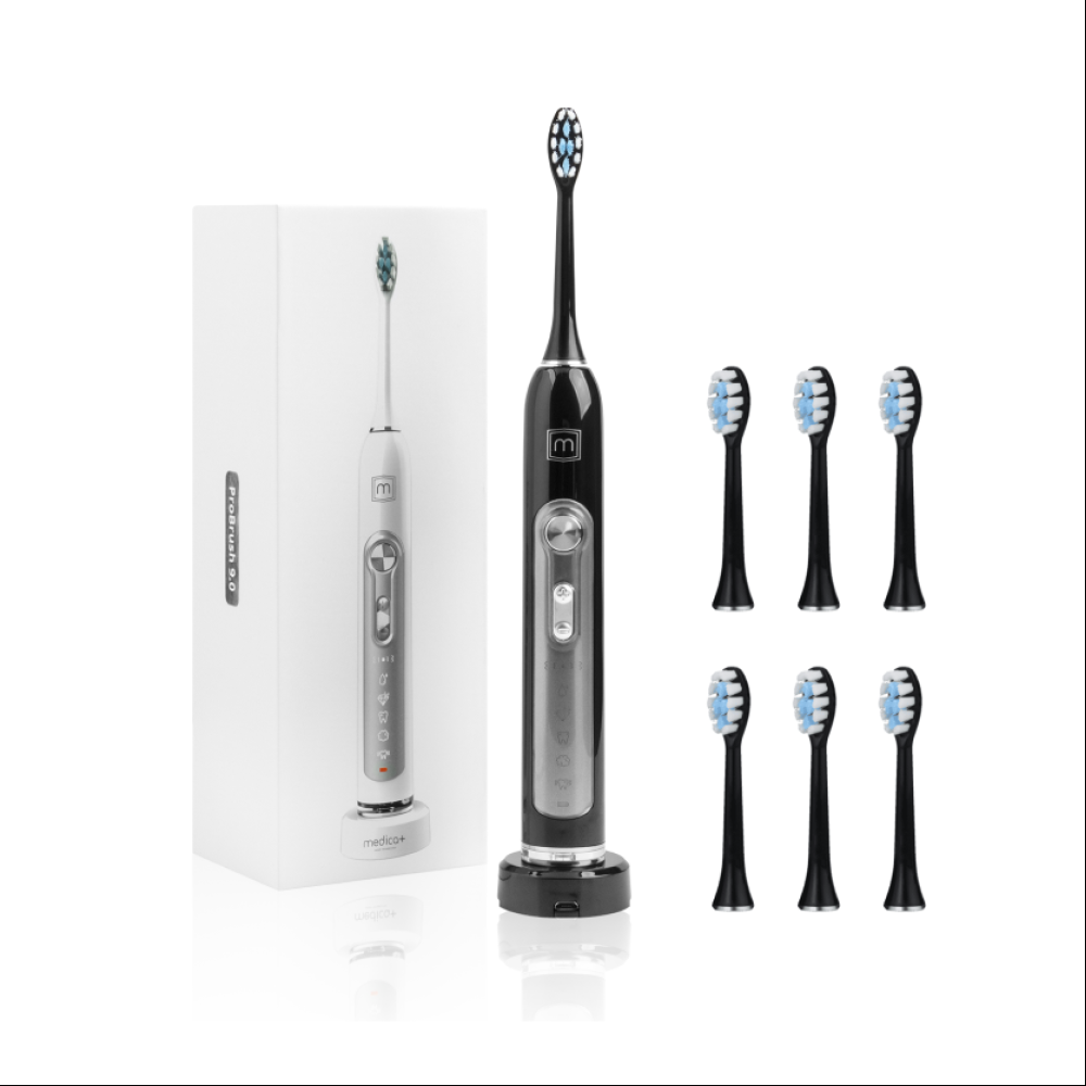 Ультразвукова зубна щітка MEDICA+ PROBRUSH 9.0 black + насадки (6 шт)