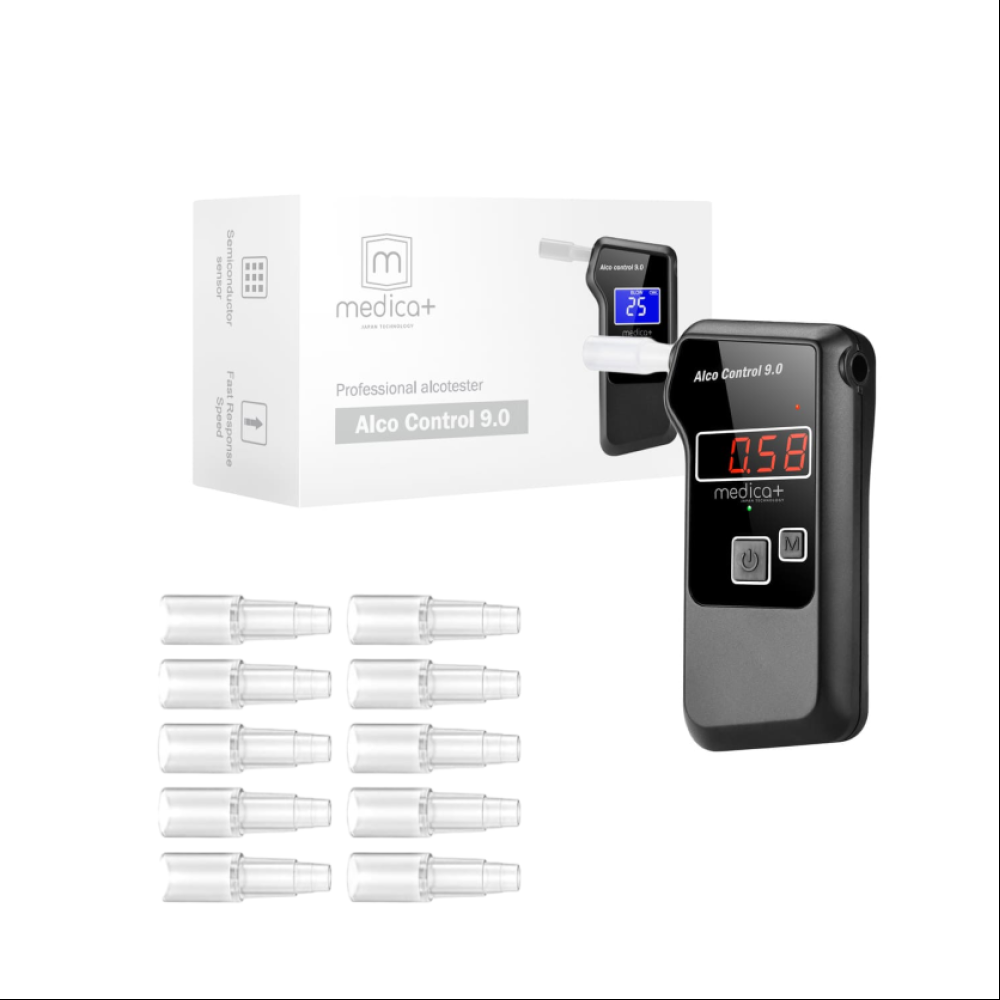 Алкотестер електрохімічний MEDICA+ Alco Control 9.0 PRO + Комплект мундштуків 100шт.