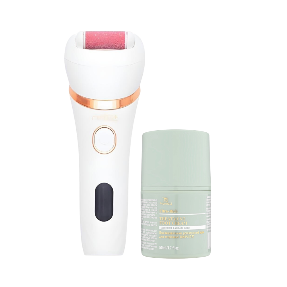 Набір Електрична роликова пилка-пемза 4в1 MEDICA+ BodyControl 4v1 +  Інтенсивний крем для п'ят від тріщин та сухості