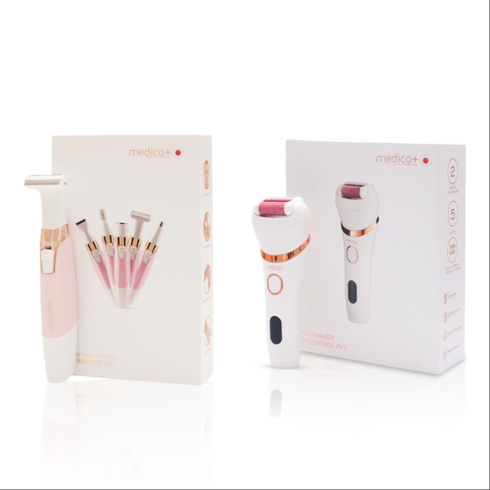 Набір Електрична роликова пилка-пемза 4в1 Medica+ BodyControl 4v1 + Триммер Електростанок 5в1 Medica+ G-Trimmer 5v1
