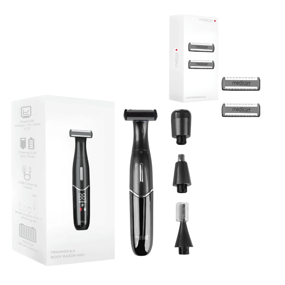 Триммер Електростанок 4в1 MEDICA+ Trimmer 8.0 + Насадки (2 шт)