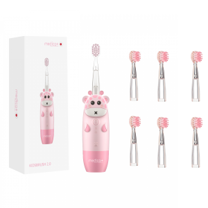 Дитяча зубна щітка MEDICA+ KidsBrush 2.0 Pink + Насадки (6 шт)