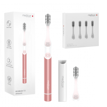 Звукова зубна щітка MEDICA+ ProBrush 7.0 Compact Pink + Насадки (4 шт)
