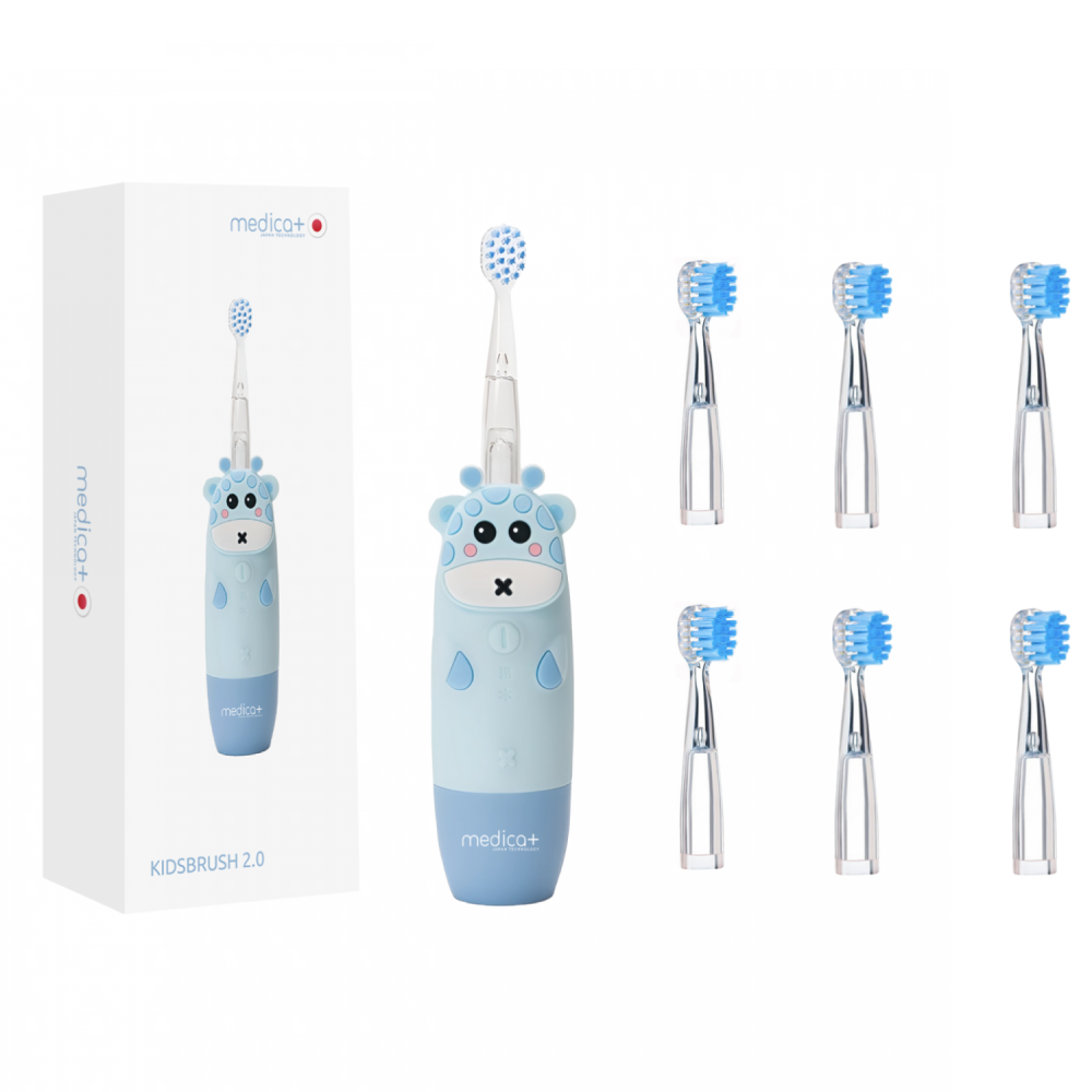 Детская зубная щетка MEDICA+ KidsBrush 2.0 Blue + Насадки (6 шт)