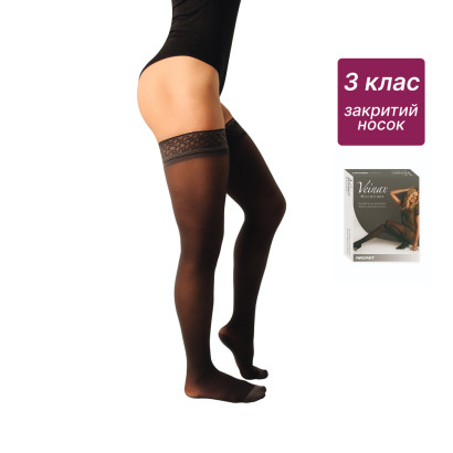 Чулки компрессионные медицинские 3 класс (черный) стандартные Microtrans Микрофибра