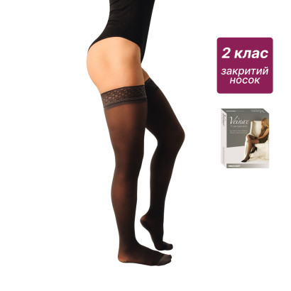 Панчохи компресійні медичні 2 клас (чорні) довгі Transparent Прозорі