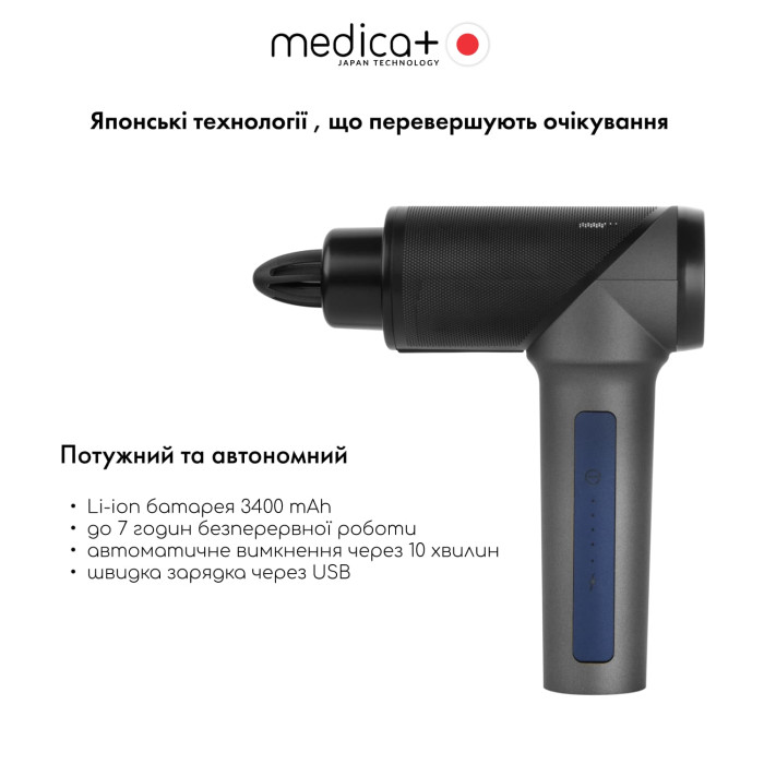 Перкусійний ручний масажер для тіла і м'язів MEDICA+ MassHand Pro 5.0