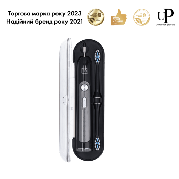 Ультразвукова зубна щітка MEDICA+ PROBRUSH 9.0 black + насадки (6 шт)