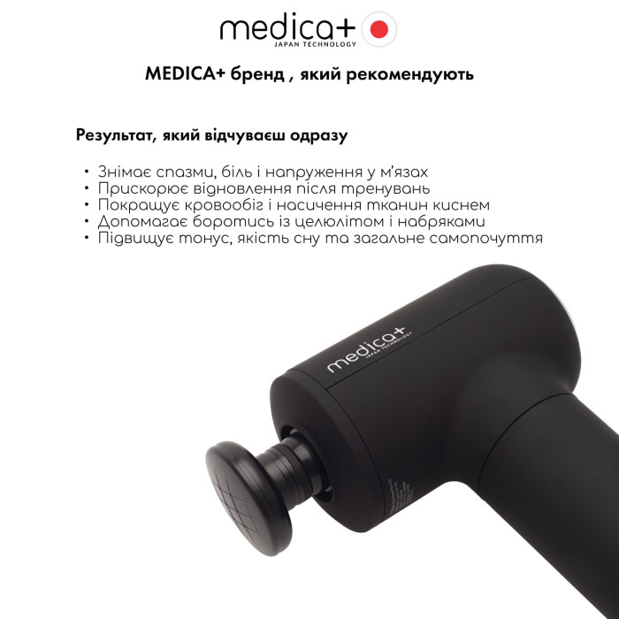 Перкусійний масажер для тіла і м'язів MEDICA+ MassHand Pro 4.0 Black