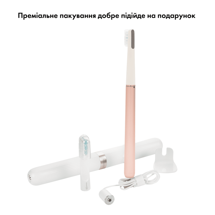 Відбілювальна звукова зубна щітка MEDICA+ Lux 10ХN Portable Rose Gold