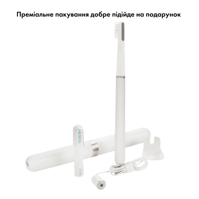 Відбілювальна звукова зубна щітка MEDICA+ Lux 10ХN Portable Silver