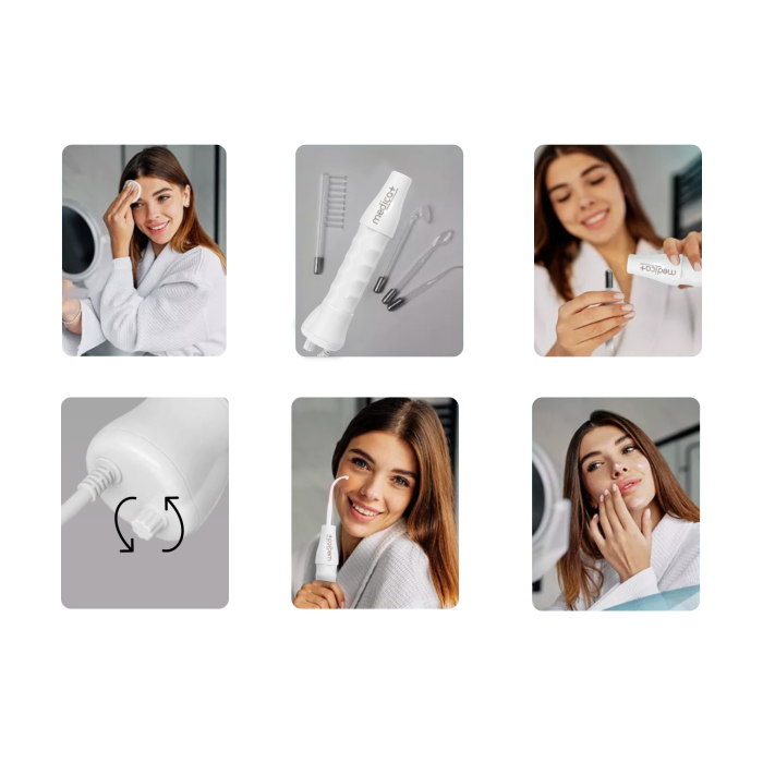 Набір Портативний дарсонваль DARSOLINE 4.0 + Суспензія Antibacterial suspension + Заспокійлива маска для обличчя Soothing Mask MEDICA+