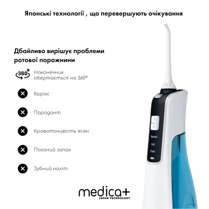 Портативний іригатор MEDICA+ Prowater Clean 7.0 White