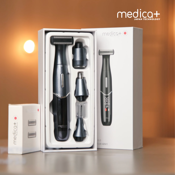 Триммер Електростанок 4в1 MEDICA+ Trimmer 8.0 + Насадки (2 шт)