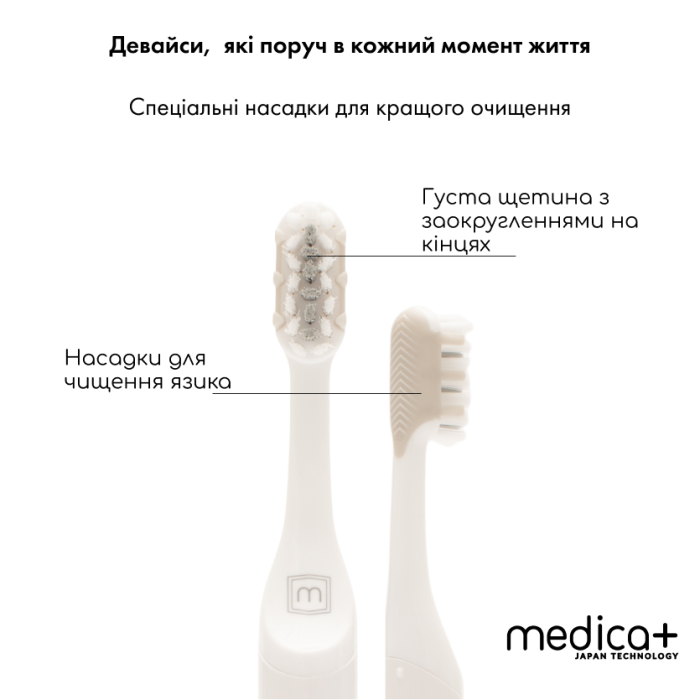 Звукова зубна щітка MEDICA+ ProBrush 7.0 Compact Silver + Насадки (4 шт)
