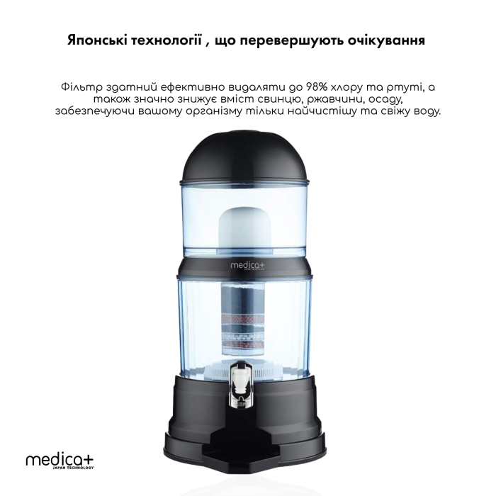 Фільтр для води 14 л Medica+ FreshWater 10X (Black)
