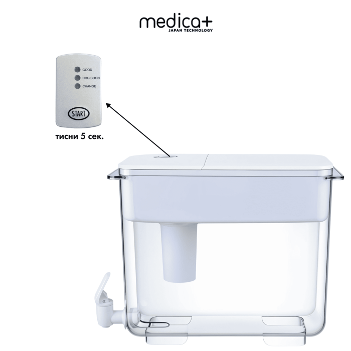 Фільтр для води з дозатором MEDICA+ 7 л. (White)
