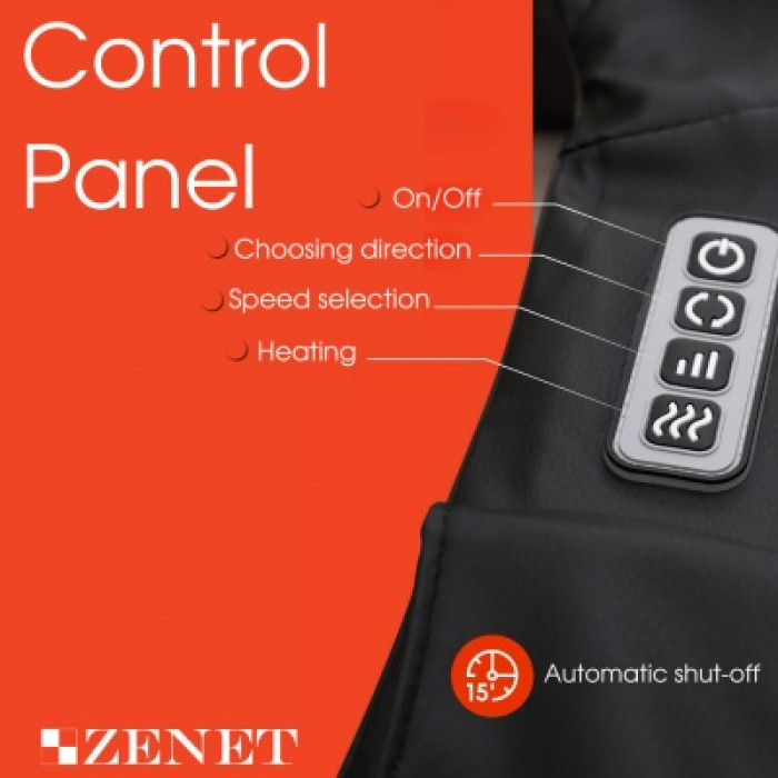 Масажер для шиї і шийного відділу хребта Zenet ZET-758 роликовий з прогріванням