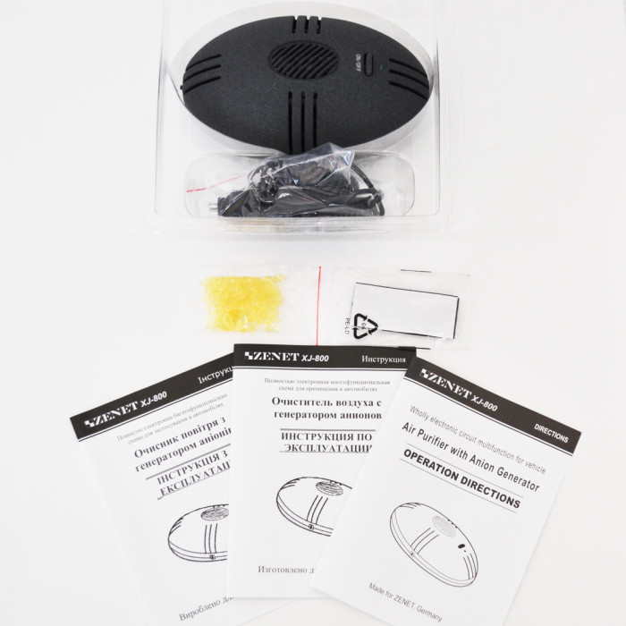 Очиститель ионизатор воздуха для авто  ZENET XJ-800 с ароматизатором